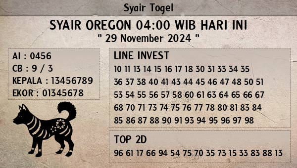 Prediksi Oregon 04:00 WIB