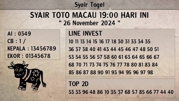 Prediksi Toto Macau 19:00