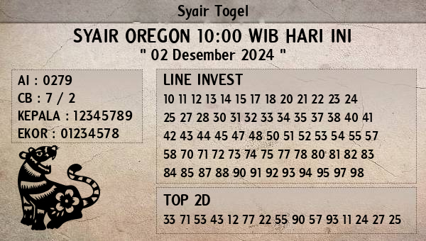 Prediksi Oregon 10:00 WIB