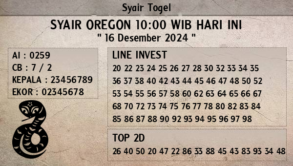 Prediksi Oregon 10:00 WIB