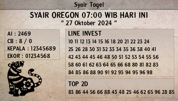 Prediksi Oregon 07:00 WIB