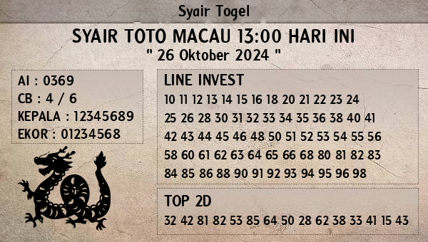 Prediksi Toto Macau 13:00