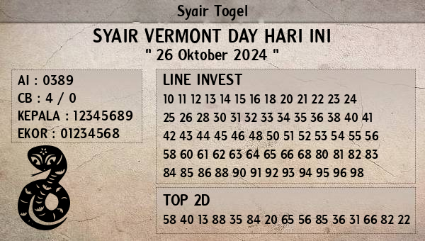 Prediksi Vermont Day