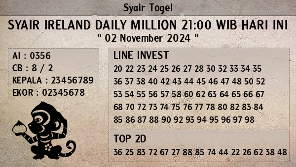 Prediksi Ireland Daily Million 21:00 WIB