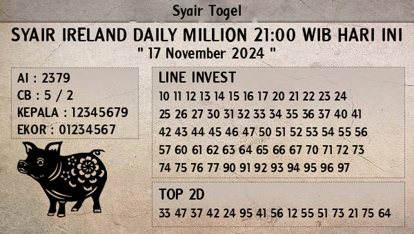 Prediksi Ireland Daily Million 21:00 WIB