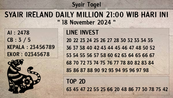 Prediksi Ireland Daily Million 21:00 WIB