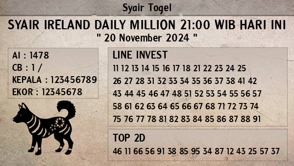 Prediksi Ireland Daily Million 21:00 WIB