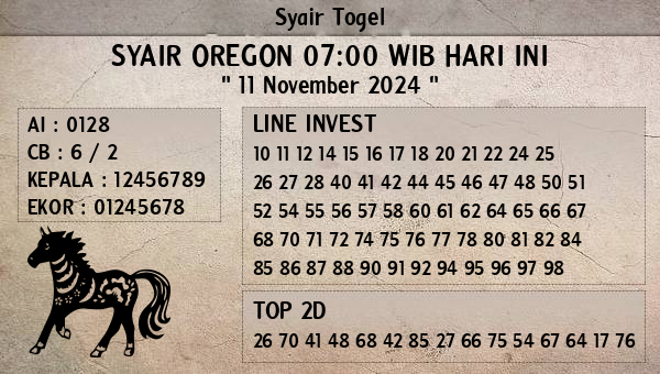 Prediksi Oregon 07:00 WIB