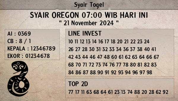 Prediksi Oregon 07:00 WIB