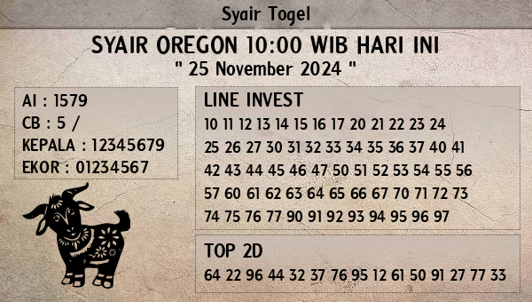 Prediksi Oregon 10:00 WIB