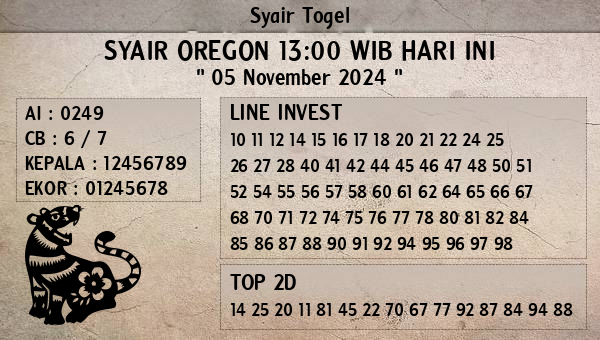 Prediksi Oregon 13:00 WIB